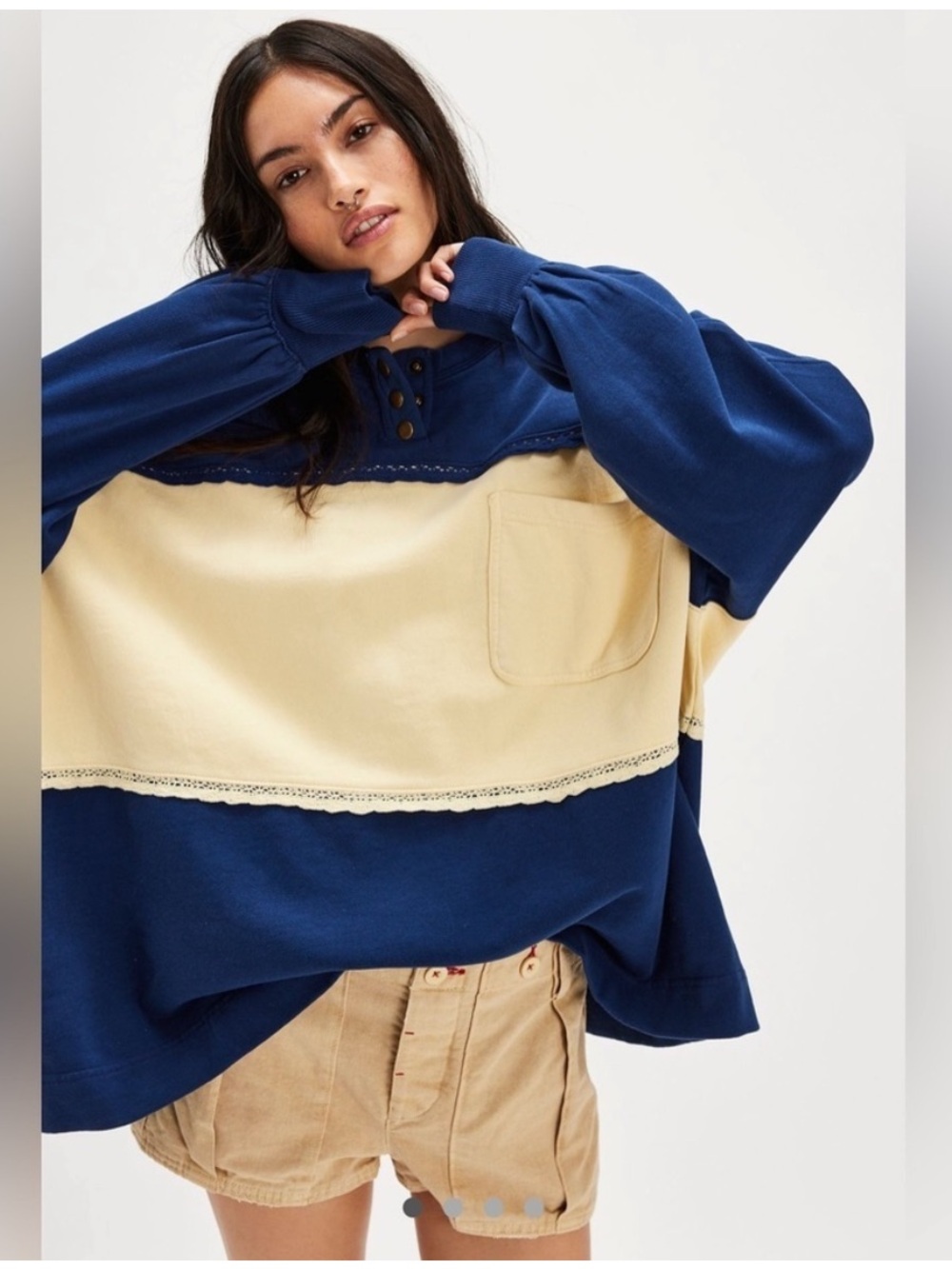 Free People Strawberry Colorblock Sweatshirt Size XS NWT
